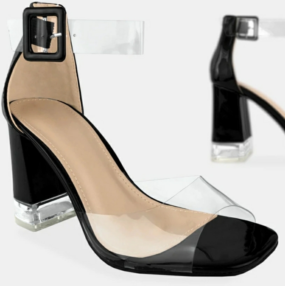 NEW CHUNKY TRANSPARENT HEEL size 9